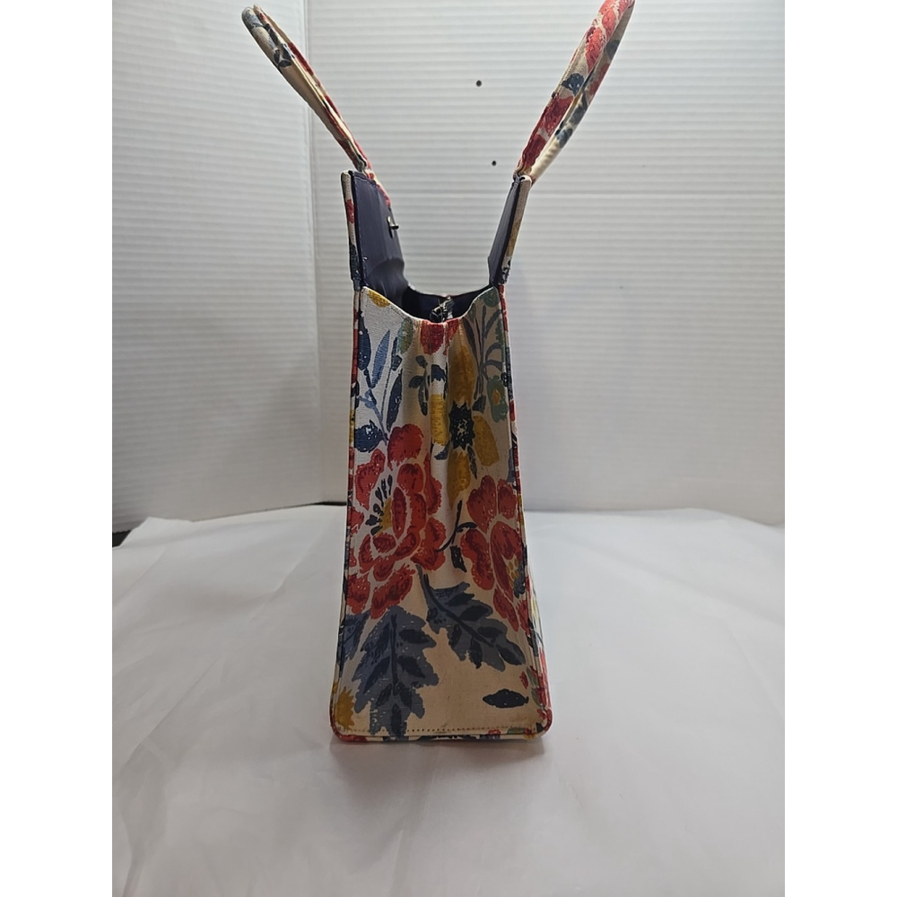 Vintage Margaret Smith Floral Tapestry Handbag Canvas Tote Purse Multicolor - Picture 4 of 11